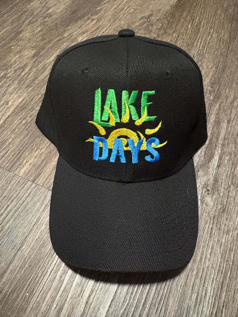 Embroidered Custom Made Lake Days Hat Adjustable Sun Swirl